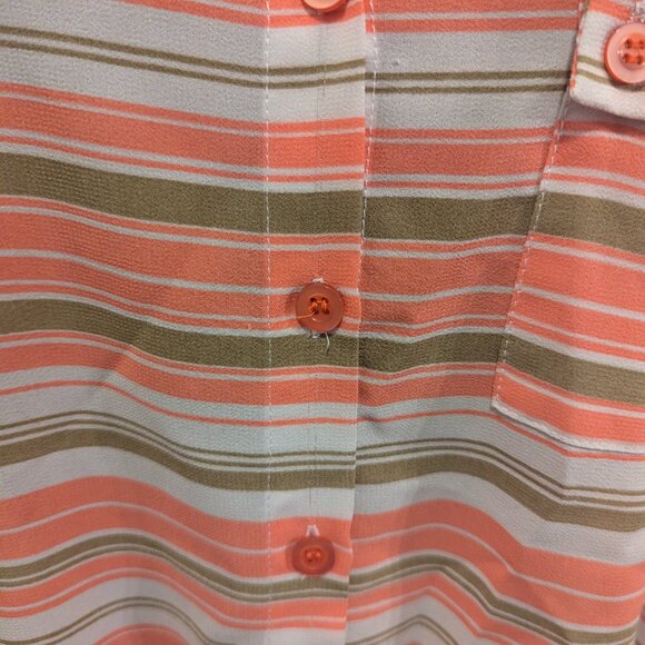 Tramp peach and light brown button down - 3X - Picture 6 of 8
